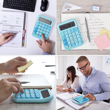 Mr. Pen- Mechanical Switch Calculator, 12 Digits, Large LCD Display, Orange With Big Buttons, Desktop, Cute and Aesthetic Design - PuriLite