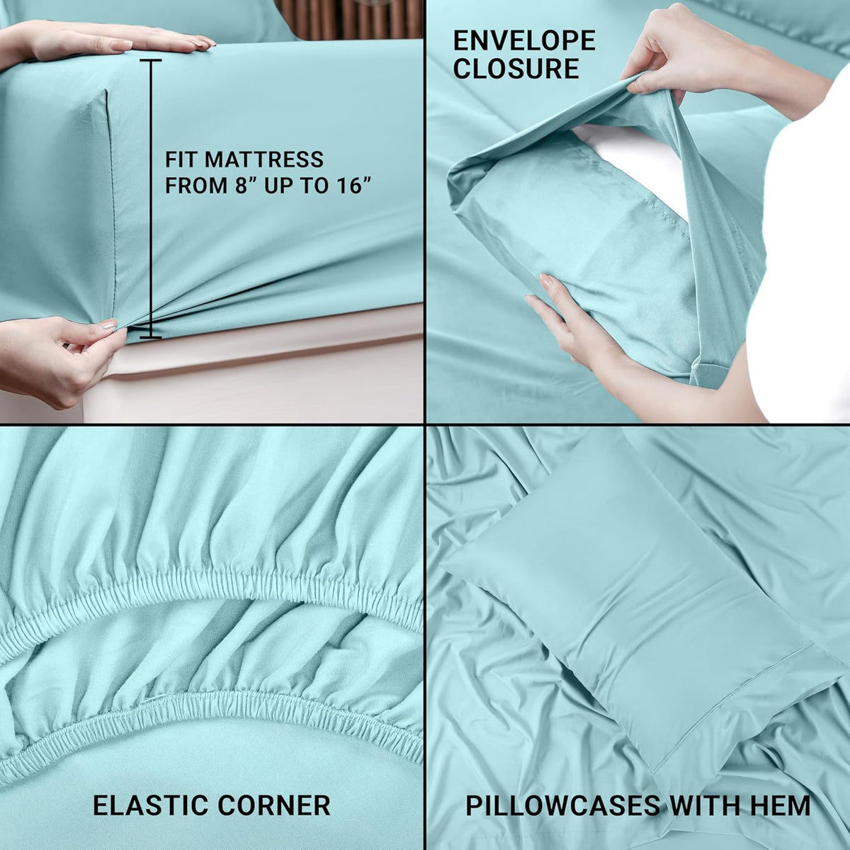 Utopia Bedding Queen Bed Sheet Set - 4 Piece Bedding - Soft Brushed Microfiber Fabric - Shrinkage & Fade Resistant - Easy Care (White) - PuriLite