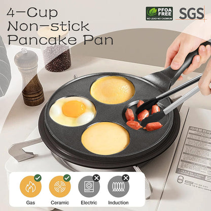 KRETAELY Nonstick Pancake Pan Pancake Griddle with 7-Mold Design Mini Pancake Maker with PFOA Free Coating-Black - PuriLite