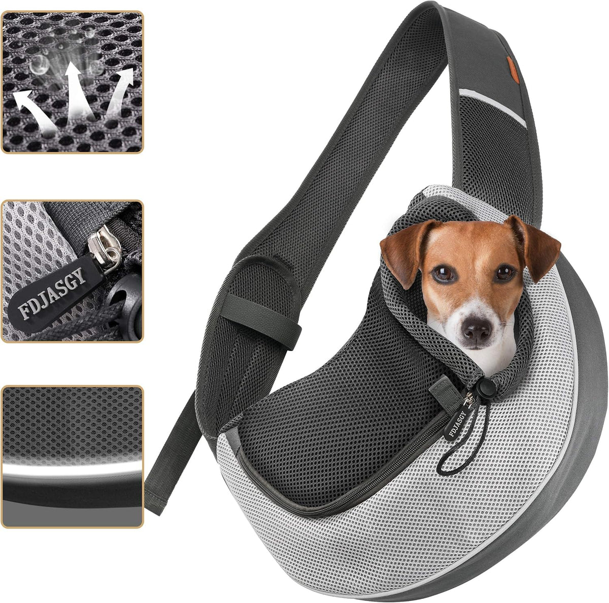 FDJASGY Pet Sling Carrier for Small Dogs Cats,Breathable Mesh Travelling Hand Free Puppy Backpack with Pouch and Adjustable Strap Carrier Grey - PuriLite