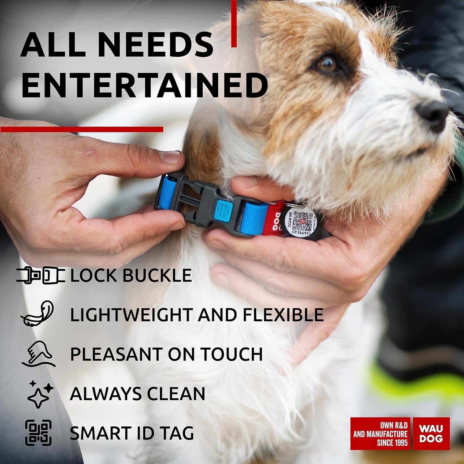 Waterproof Dog Collar - Adjustable Glow Dog Collar for Large Dogs, Small and Medium Dogs - Heavy Duty Dog Collars with Durable Metal Clasp and QR Dog Tag - Glow in The Dark Dog Collars - PuriLite