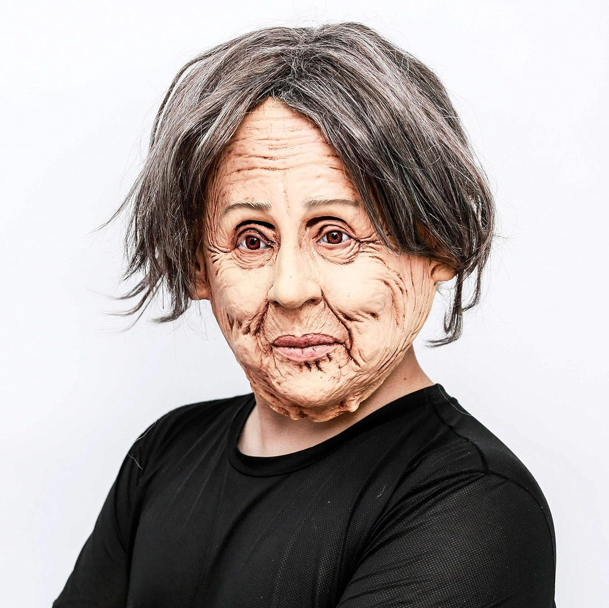 CreepyParty Novelty Halloween Costume Party Latex Human Head Mask Old Lady - PuriLite