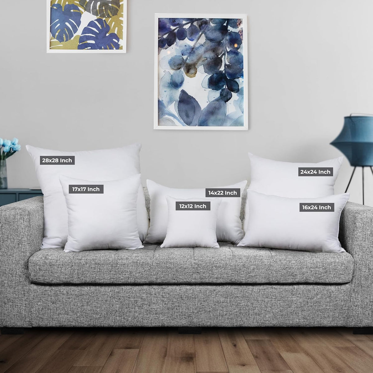Utopia Bedding Throw Pillows Insert (Pack of 2, White) - 20 x 20 Inches Bed and Couch Pillows - Indoor Decorative Pillow - PuriLite