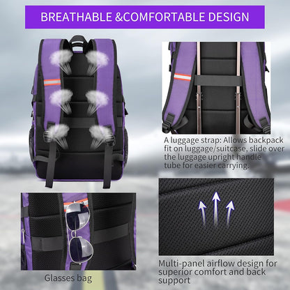 RFID Cafele Laptop Backpack Travel Computer Backpack College Bookbag School Backpack with USB Charging Port - PuriLite
