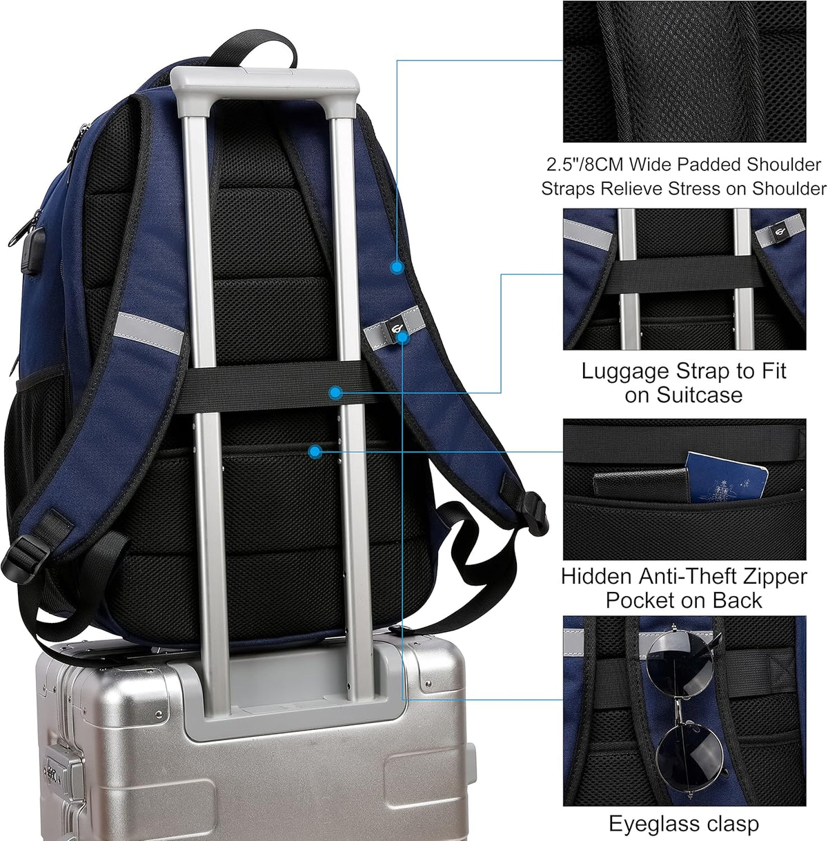Laptop Backpack Travel Computer Backpack College Bookbag School Backpack - PuriLite