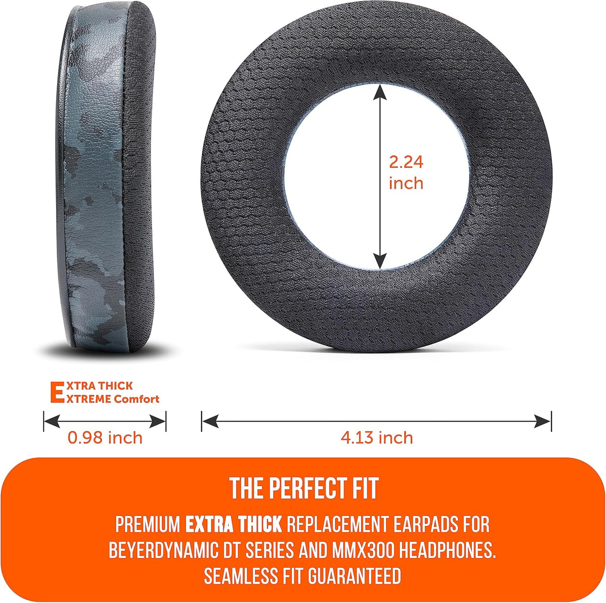 WC Freeze DT770 - Cooling Gel Ear Pads for Beyerdynamic DT770, DT990, DT880, MMX300, DT1770, DT1990 Headphones | Sport Fabric Exterior, Noise Isolation, Enhanced Foam, Cooler for Longer | Black - PuriLite