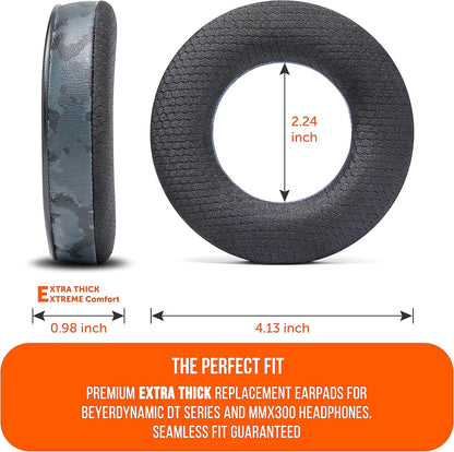WC Freeze DT770 - Cooling Gel Ear Pads for Beyerdynamic DT770, DT990, DT880, MMX300, DT1770, DT1990 Headphones | Sport Fabric Exterior, Noise Isolation, Enhanced Foam, Cooler for Longer | Black - PuriLite