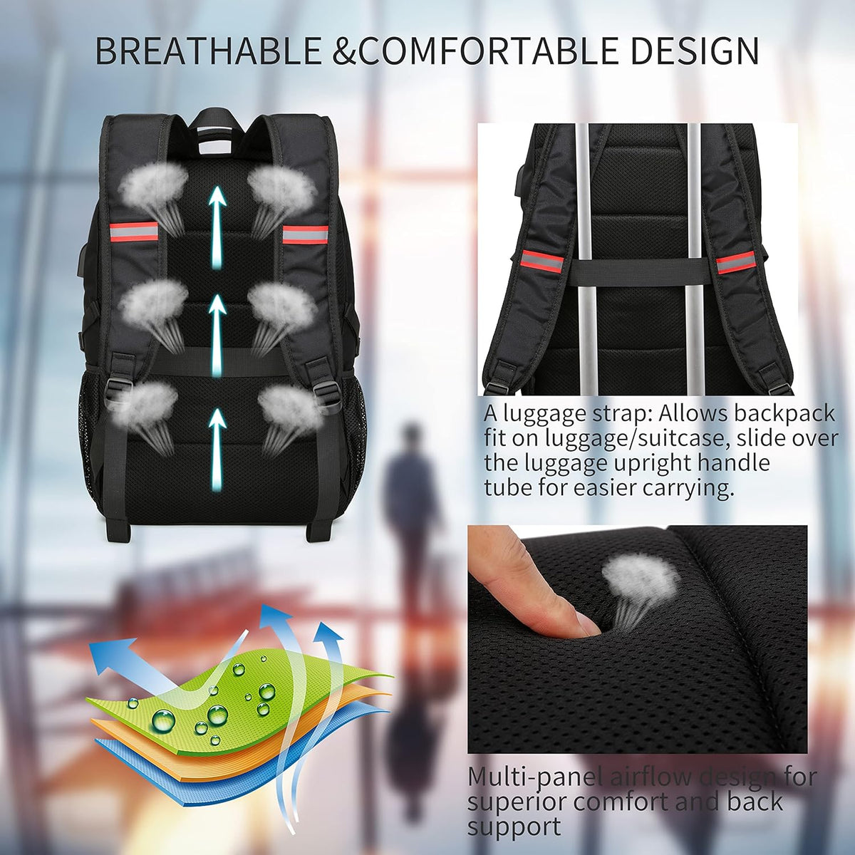 Laptop Backpack Travel Computer Backpack College Bookbag School Backpack - PuriLite