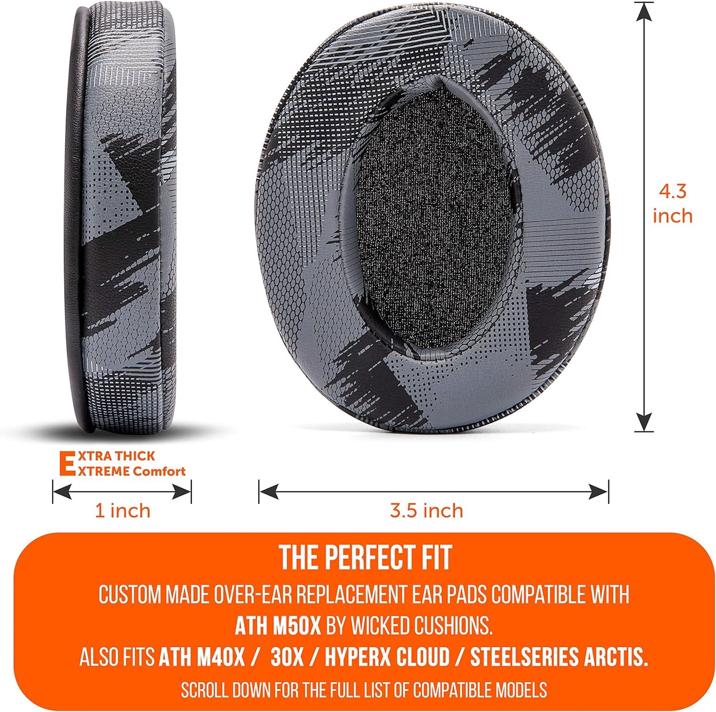 WC PadZ - The Ultimate Upgraded Earpads by Wicked Cushions - Compatible with Audio Technica, HyperX, SteelSeries Arctis & More - Extra Thick - Bigger Opening - Softer Memory Foam | (Speed Racer) - PuriLite