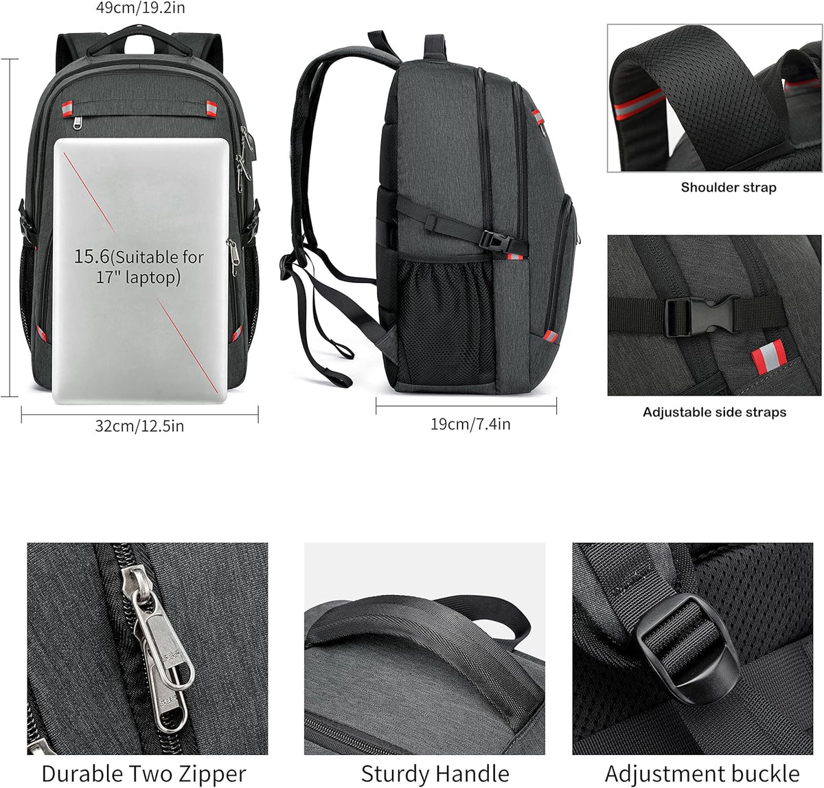 Laptop Backpack Travel Computer Backpack College Bookbag School Backpack - PuriLite