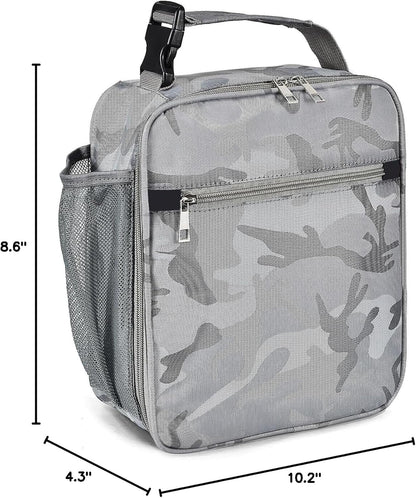 Insulated Lunch Bag, Leakproof Portable Lunch Box for Women Men Boys Girls, Large Capacity Cooler Bag with Handle and Bottle Pocket for Office School Camping Hiking Outdoor Beach Picnic (Black) - PuriLite