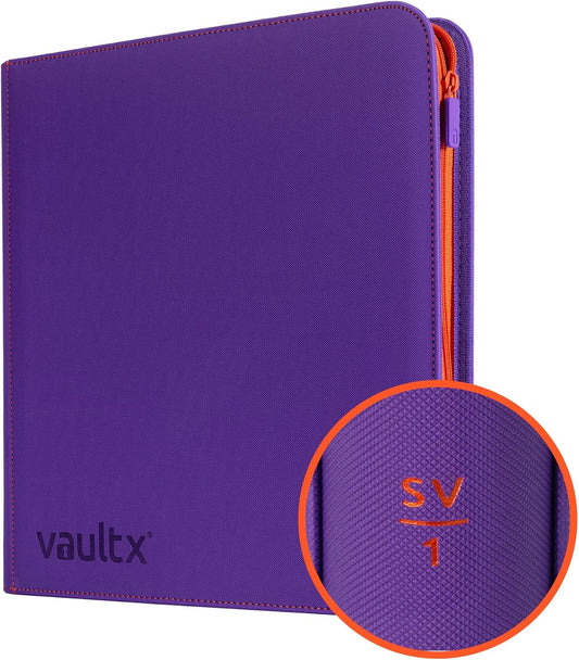 Vault X 12 Pocket Trading Card Zip Binder, 480 Cards, Compatible with Pokemon Scarlet & Violet Set, Exo-Tec Album Material, 20 Side-Loading Pages, Folder for Collectible TCG (SV1) - PuriLite