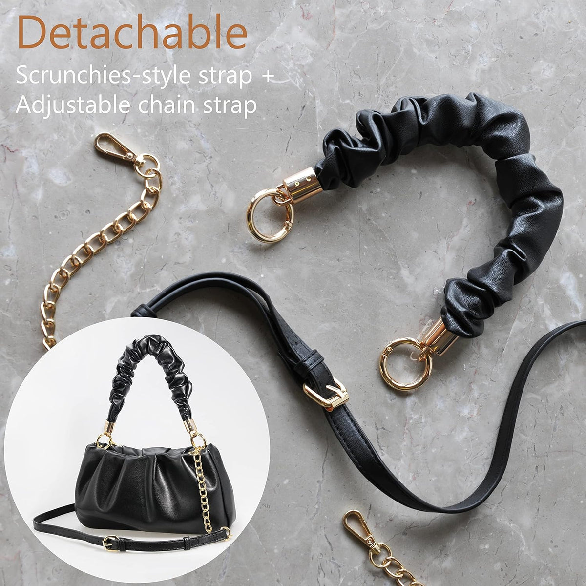 Cloud Pouch Bag Women Shoulder Handbag Soft Vegan Leather Vintage Hobo Chain Cross body Bag - PuriLite