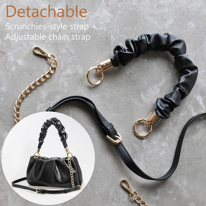 Cloud Pouch Bag Women Shoulder Handbag Soft Vegan Leather Vintage Hobo Chain Cross body Bag - PuriLite