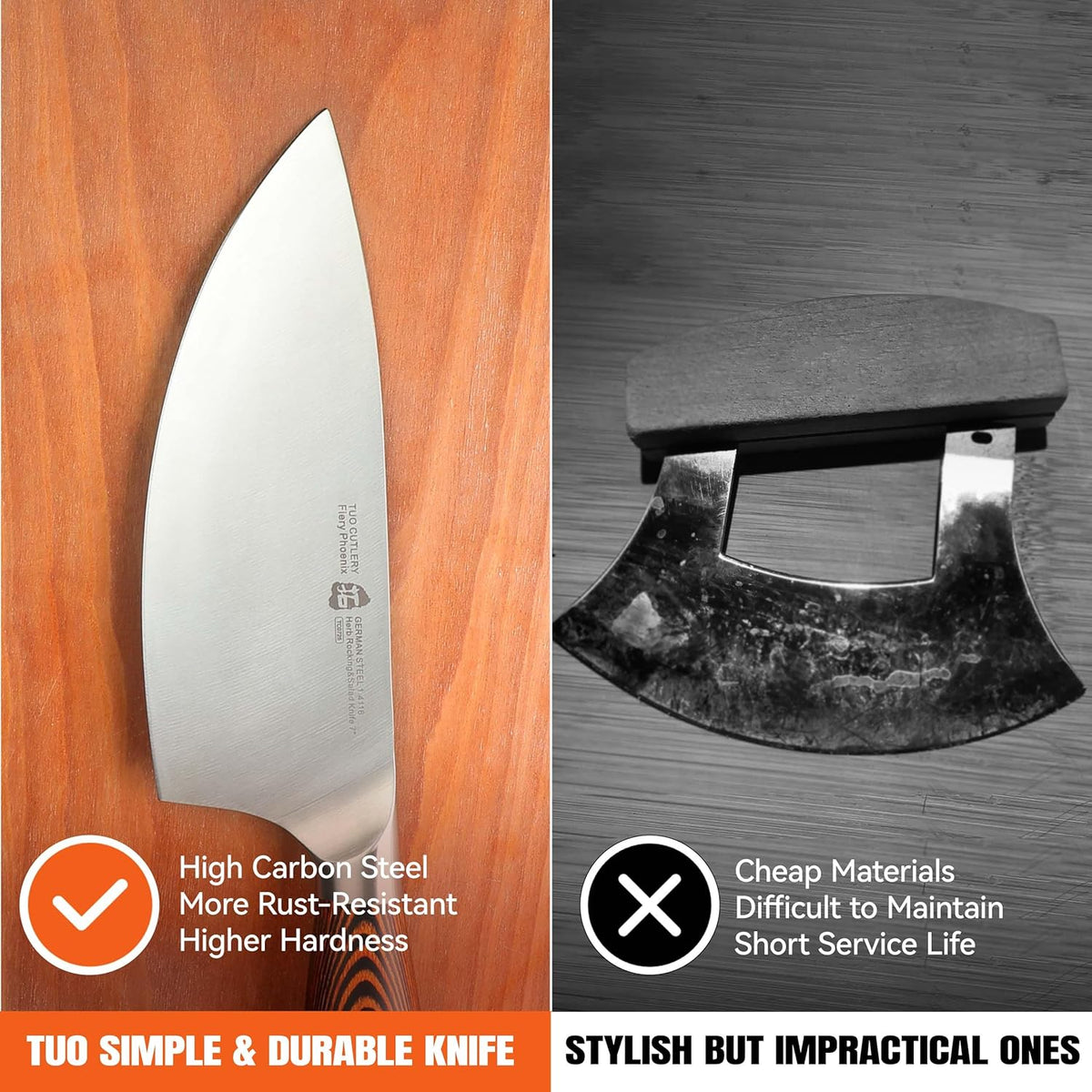 TUO Boning Knife - Razor Sharp Fillet Knife - High Carbon German Stainless Steel Kitchen Cutlery - Pakkawood Handle - Luxurious Gift Box Included - 7 inch - Fiery Phoenix Series - PuriLite