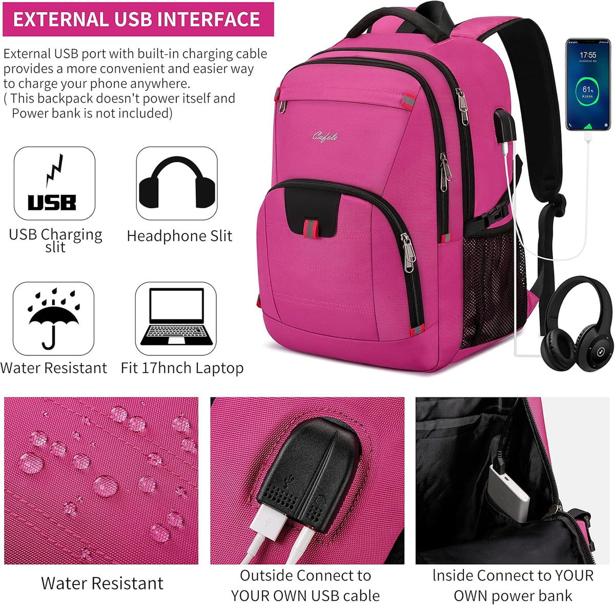 Laptop Backpack Travel Computer Backpack College Bookbag School Backpack - PuriLite