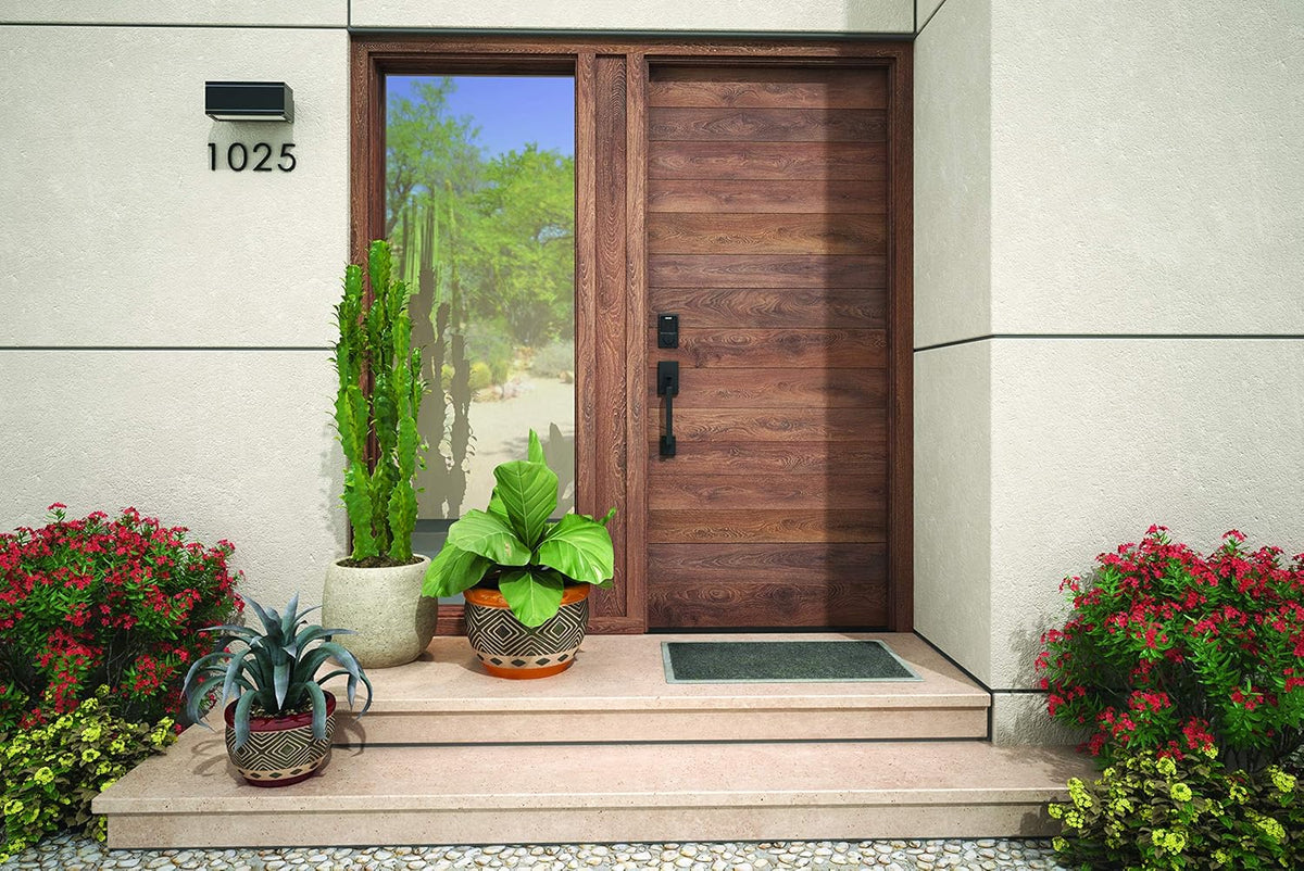 Schlage BE469ZP CEN 622 Connect Smart Deadbolt with Alarm with Century Trim in Matte Black, Z-Wave Plus Enabled - PuriLite