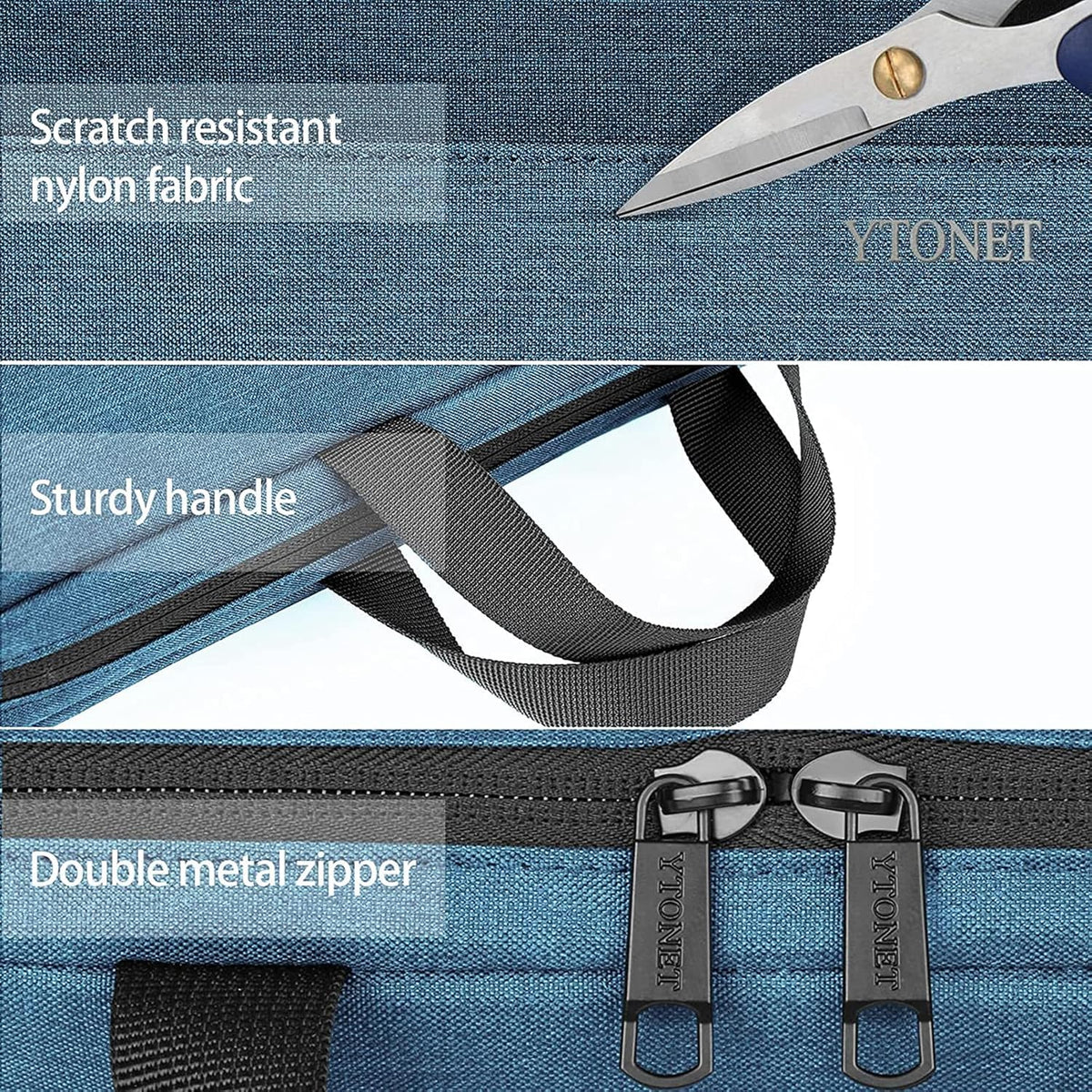 Ytonet Laptop Sleeve, 15.6 inch TSA Laptop Bag Laptop Case Water Resistant Computer Carrying Bag Compatible for Lenovo, HP, Dell, Asus Notebook, Gifts for Men Women, Grey - PuriLite
