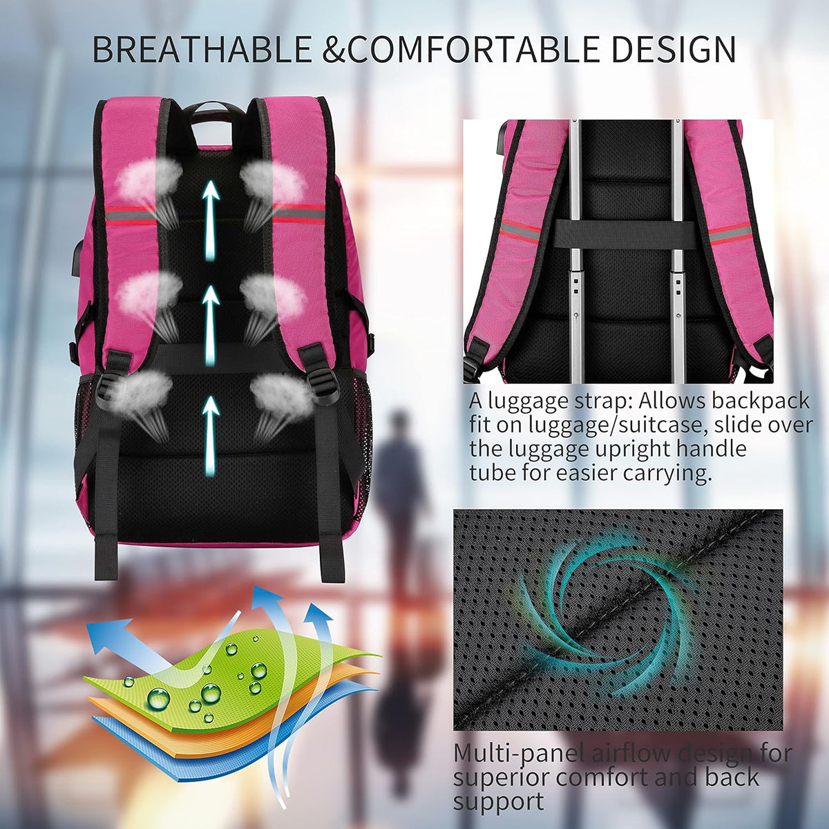 Laptop Backpack Travel Computer Backpack College Bookbag School Backpack - PuriLite