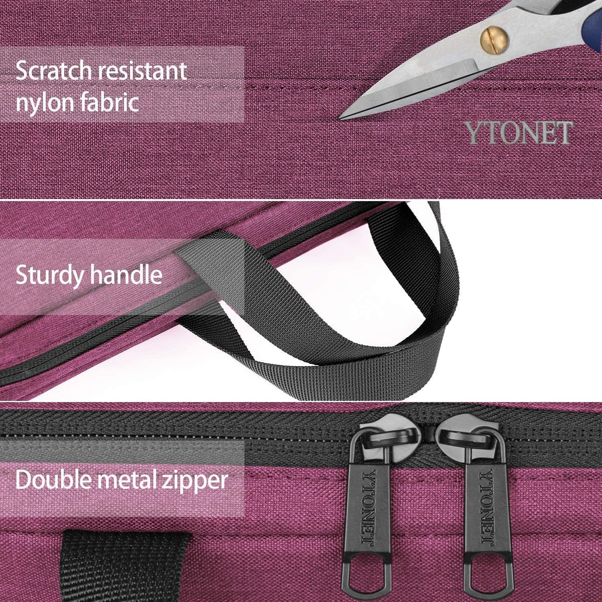 Ytonet Laptop Sleeve, 15.6 inch TSA Laptop Bag Laptop Case Water Resistant Computer Carrying Bag Compatible for Lenovo, HP, Dell, Asus Notebook, Gifts for Men Women, Grey - PuriLite
