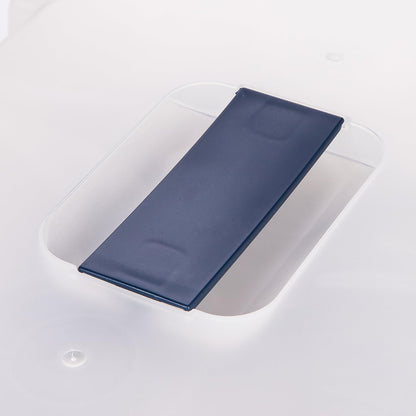 IRIS USA Cat Litter Box, Litter Box Enclosure with Scoop and Front Door Flap, Covered Kitty Litter Box for Privacy, Portable, Easy to Clean, Navy - PuriLite