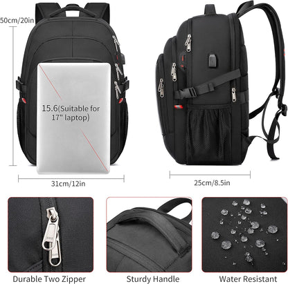 RFID Cafele Laptop Backpack Travel Computer Backpack College Bookbag School Backpack with USB Charging Port - PuriLite