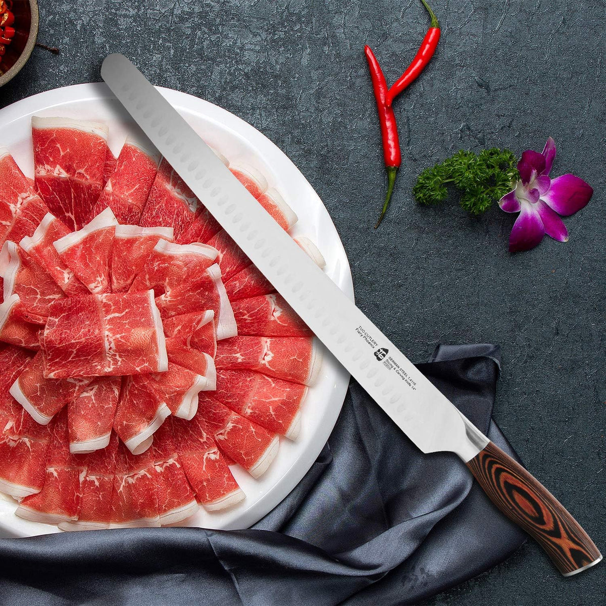 TUO Boning Knife - Razor Sharp Fillet Knife - High Carbon German Stainless Steel Kitchen Cutlery - Pakkawood Handle - Luxurious Gift Box Included - 7 inch - Fiery Phoenix Series - PuriLite