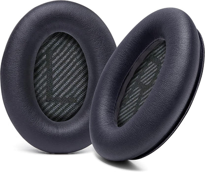 WC Wicked Cushions Upgraded Replacement Ear Pads for Bose QC35 & QC35ii (QuietComfort 35) Headphones & More - Softer Leather, Luxurious Memory Foam, Added Thickness, Extra Durability | Navy Tiger - PuriLite