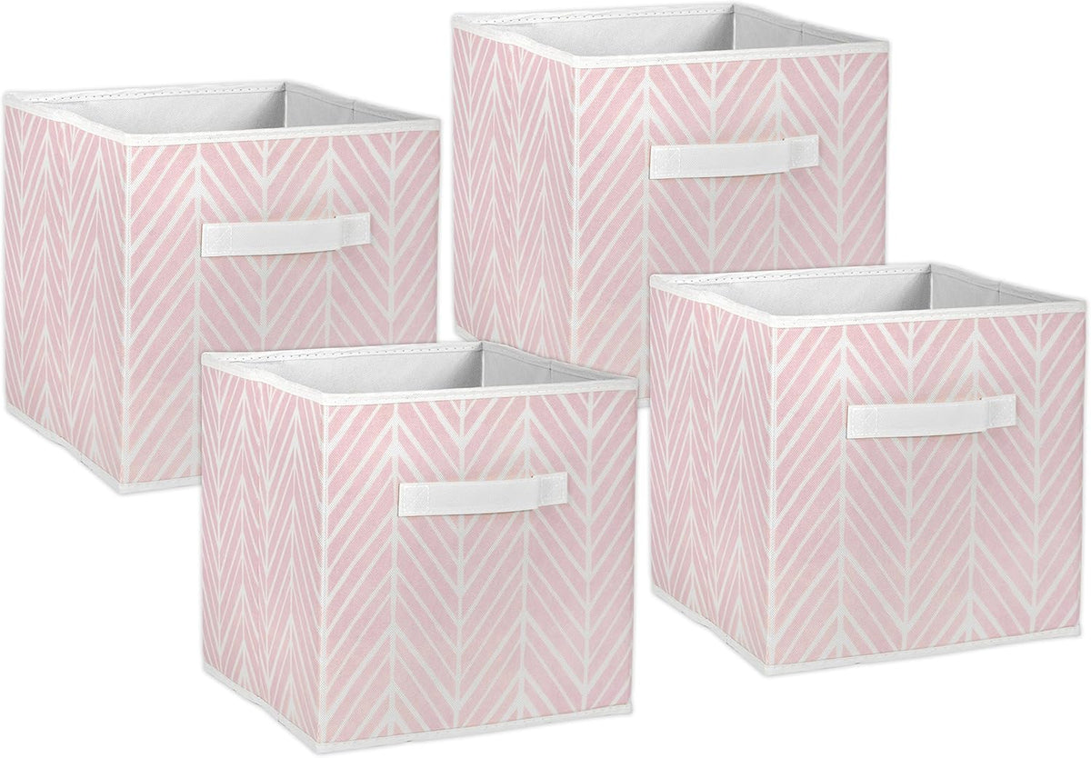DII Foldable Fabric Storage Containers for Nurseries, Offices, Closets, Home Decor, Cube Organizers & Everyday Storage Needs, (Large - 11 x 11 x 11) Scroll Nautical Blue - Set of 2 - PuriLite