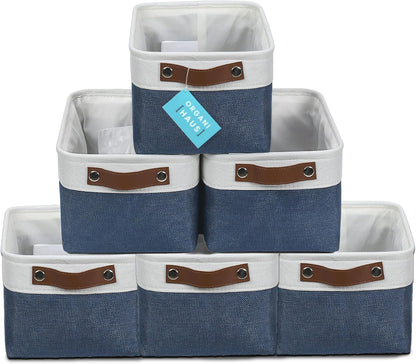 OrganiHaus Large Fabric Storage Baskets for Shelves 3 Pack, 15x11in Closet Storage Bins for Shelves, Cloth Baskets, Fabric Storage Cubes, Linen Closet Organizers, Fabric Basket, White Basket - PuriLite