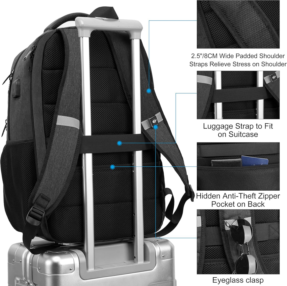 Laptop Backpack Travel Computer Backpack College Bookbag School Backpack - PuriLite