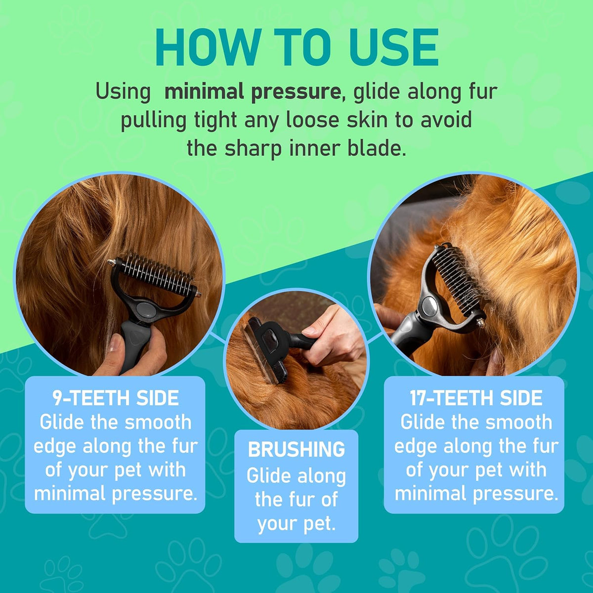 Maxpower Planet Pet Grooming Brush - Double Sided Shedding, Dematting - Undercoat Rake for Dogs - Dog Grooming Brush - Deshedding Brush for Dogs - Dog Brush, Cat Brush, Reduce Shedding by 95%, Black - PuriLite