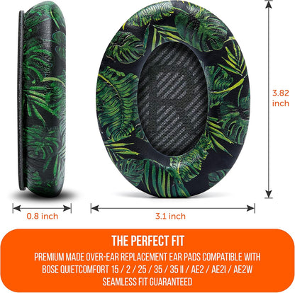 WC Wicked Cushions Upgraded Replacement Ear Pads for Bose QC35 & QC35ii (QuietComfort 35) Headphones & More - Softer Leather, Luxurious Memory Foam, Added Thickness, Extra Durability | Navy Tiger - PuriLite