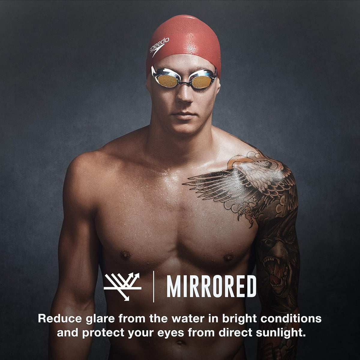 Unisex Adult Mirrored Swim Goggles with Anti-Fog and UV Protection, Panoramic Lens Design for Pool and Open Water Swimming - PuriLite
