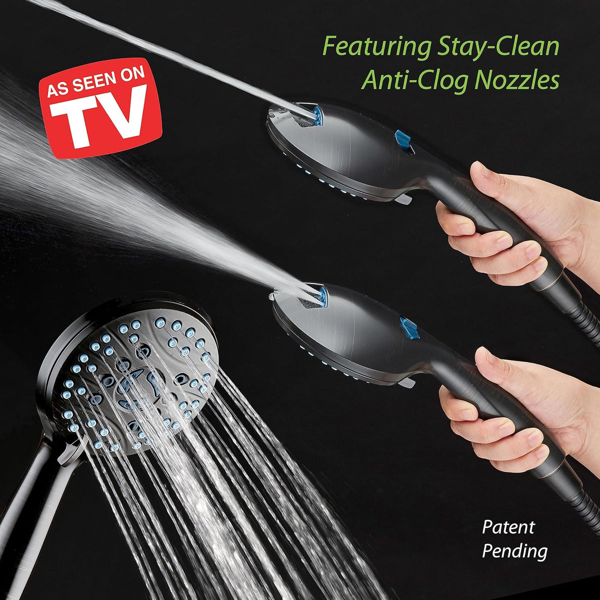 Purilite Select 8-Setting Handheld Shower Head – High Pressure, Self-Cleaning, Total Shower Hygiene System - PuriLite