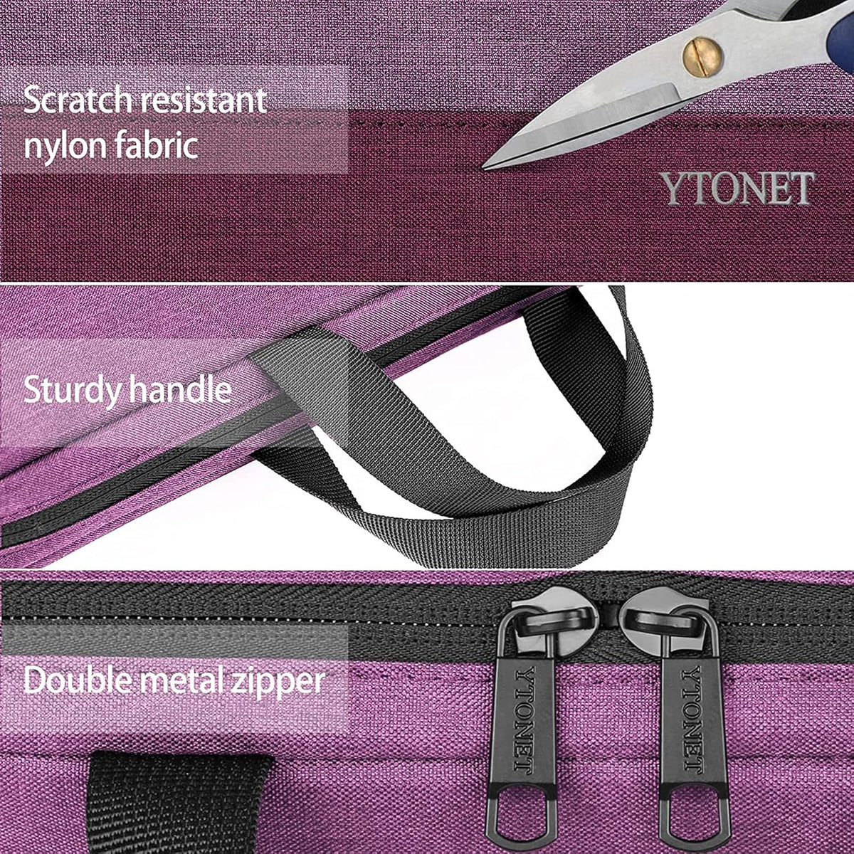 Ytonet Laptop Sleeve, 15.6 inch TSA Laptop Bag Laptop Case Water Resistant Computer Carrying Bag Compatible for Lenovo, HP, Dell, Asus Notebook, Gifts for Men Women, Grey - PuriLite