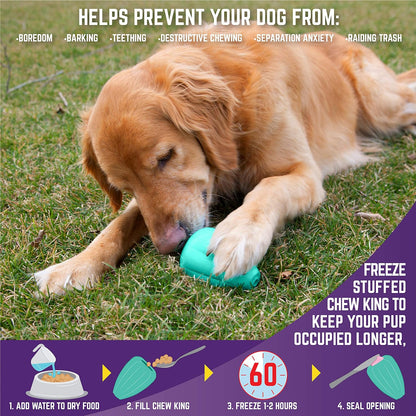 Chew King Premium Treat Dog Toy, L, Extremely Durable Natural Rubber Toy, Pack of 2 - PuriLite