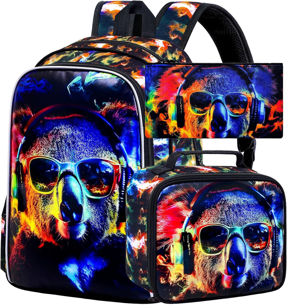 3pcs Backpack for Boys and Girls, 16” Kids Kindergarten Bookbag with Lunch Box, Cute Elementary Backpacks for Boy Girl - PuriLite