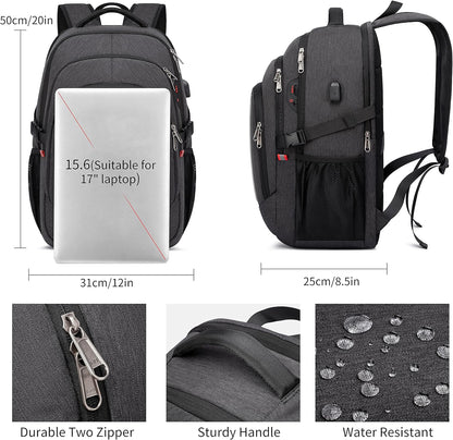 RFID Cafele Laptop Backpack Travel Computer Backpack College Bookbag School Backpack with USB Charging Port - PuriLite