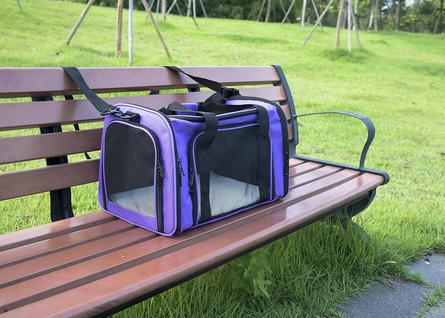 NextFri Soft Sided Carrier for Cats Dogs,TSA Airline Approved Collapsible Travel Pet Carrier (Magenta, Medium) - PuriLite