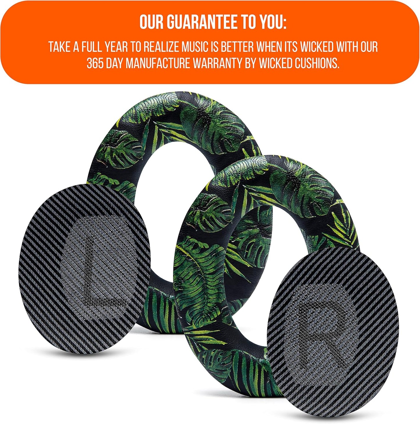WC Wicked Cushions Upgraded Replacement Ear Pads for Bose QC35 & QC35ii (QuietComfort 35) Headphones & More - Softer Leather, Luxurious Memory Foam, Added Thickness, Extra Durability | Navy Tiger - PuriLite