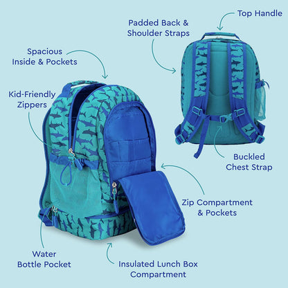 Bentgo Kids Prints 2-in-1 Backpack & Insulated Lunch Bag (Dinosaur) - PuriLite