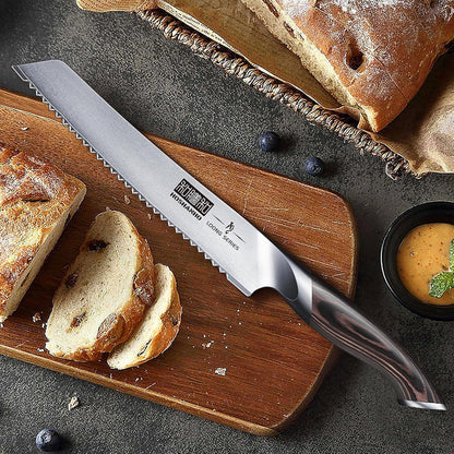 HOSHANHO Bread Knife 10 inch, Japanese High Carbon Stainless Steel Serrated Bread Knife, Professional Bread Cutting Knife for Homemade Bread - PuriLite