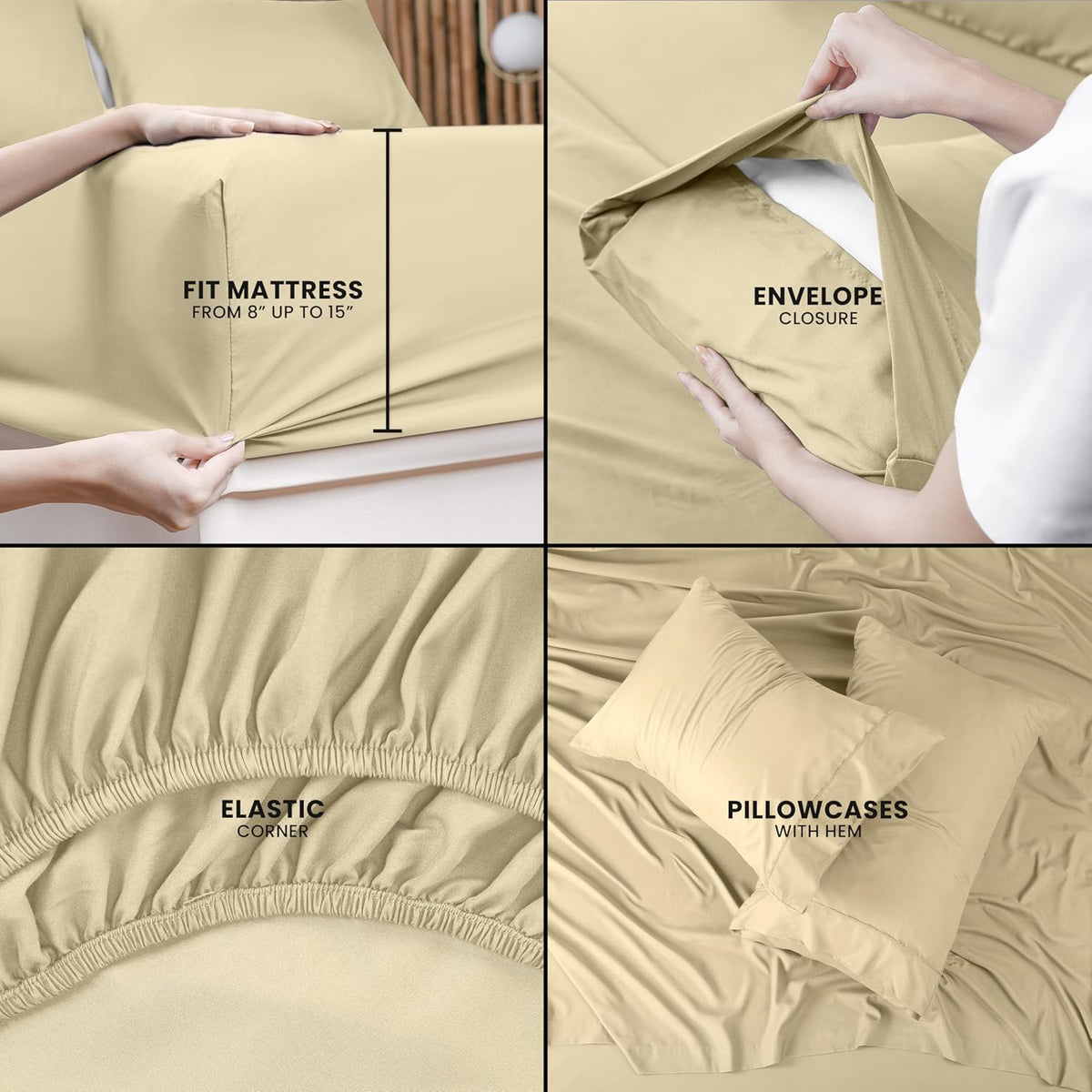 Utopia Bedding Queen Bed Sheet Set - 4 Piece Bedding - Soft Brushed Microfiber Fabric - Shrinkage & Fade Resistant - Easy Care (White) - PuriLite