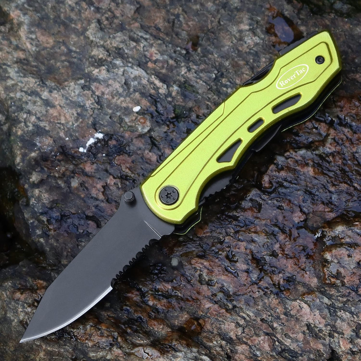 RoverTac Pocket Knife Tactical Folding Knife Multi Tool Survival Camping Knife, Multitool Knife Pliers Bottle & Can Opener 9-Pack Screwdrivers Liner Lock Nylon Sheath, Pocket Knife for Camping Hiking - PuriLite