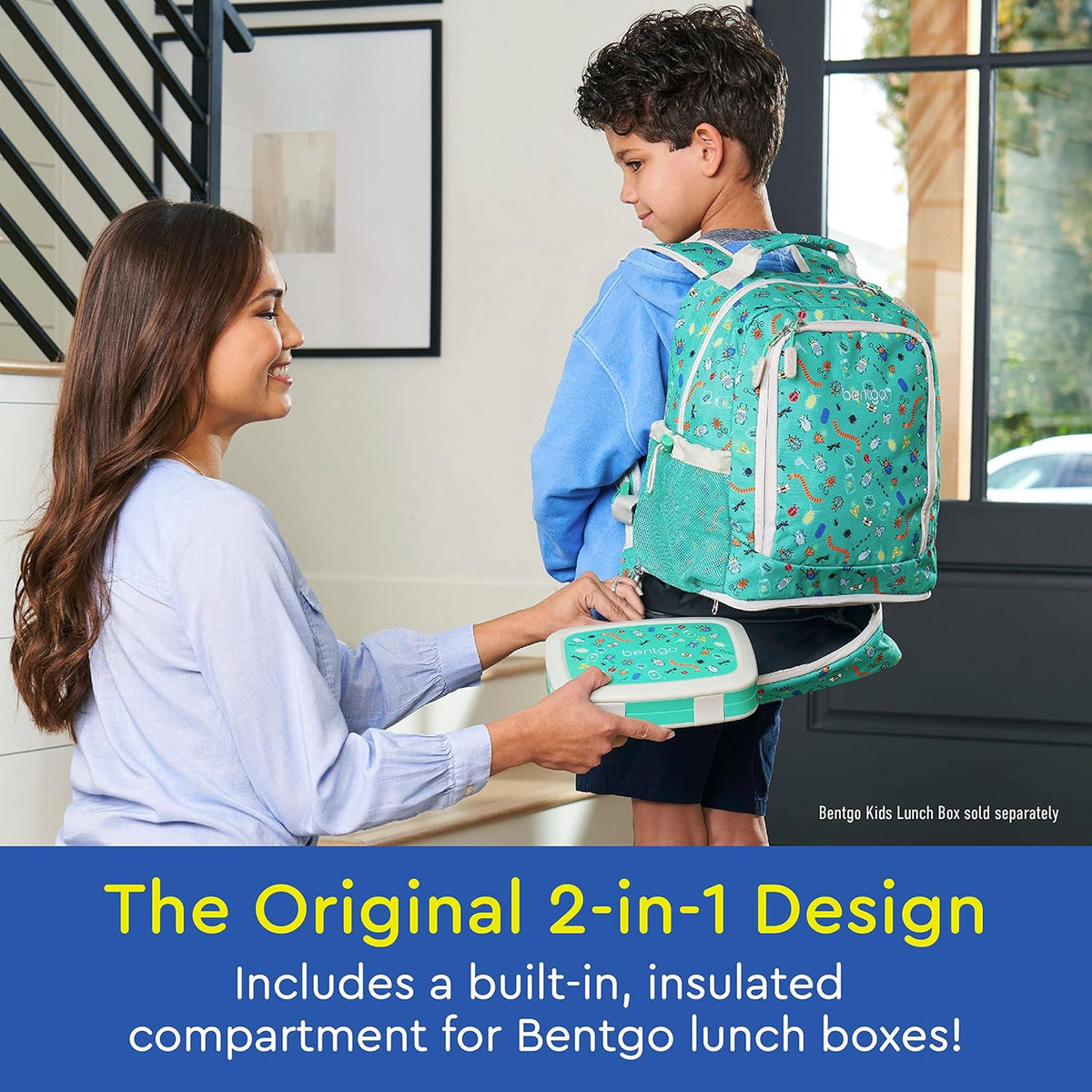 Bentgo Kids Prints 2-in-1 Backpack & Insulated Lunch Bag (Dinosaur) - PuriLite