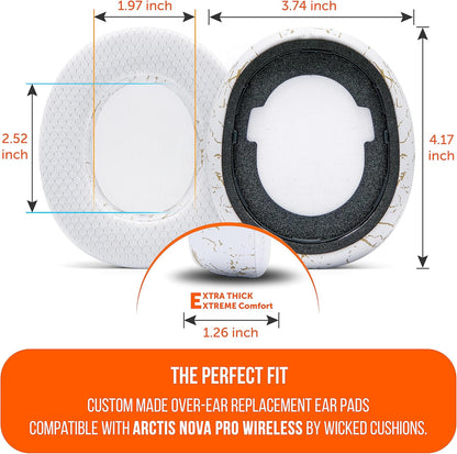 WC Freeze Nova Pro Wireless - Cooling Gel Earpads for Arctis Nova Pro Wireless ONLY (Doesn’t Fit Other Models), Made by Wicked Cushions, Improved Durability, Thickness & Sound Isolation | Black - PuriLite