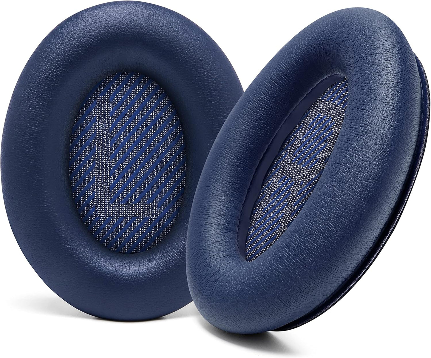 WC Wicked Cushions Upgraded Replacement Ear Pads for Bose QC35 & QC35ii (QuietComfort 35) Headphones & More - Softer Leather, Luxurious Memory Foam, Added Thickness, Extra Durability | Navy Tiger - PuriLite
