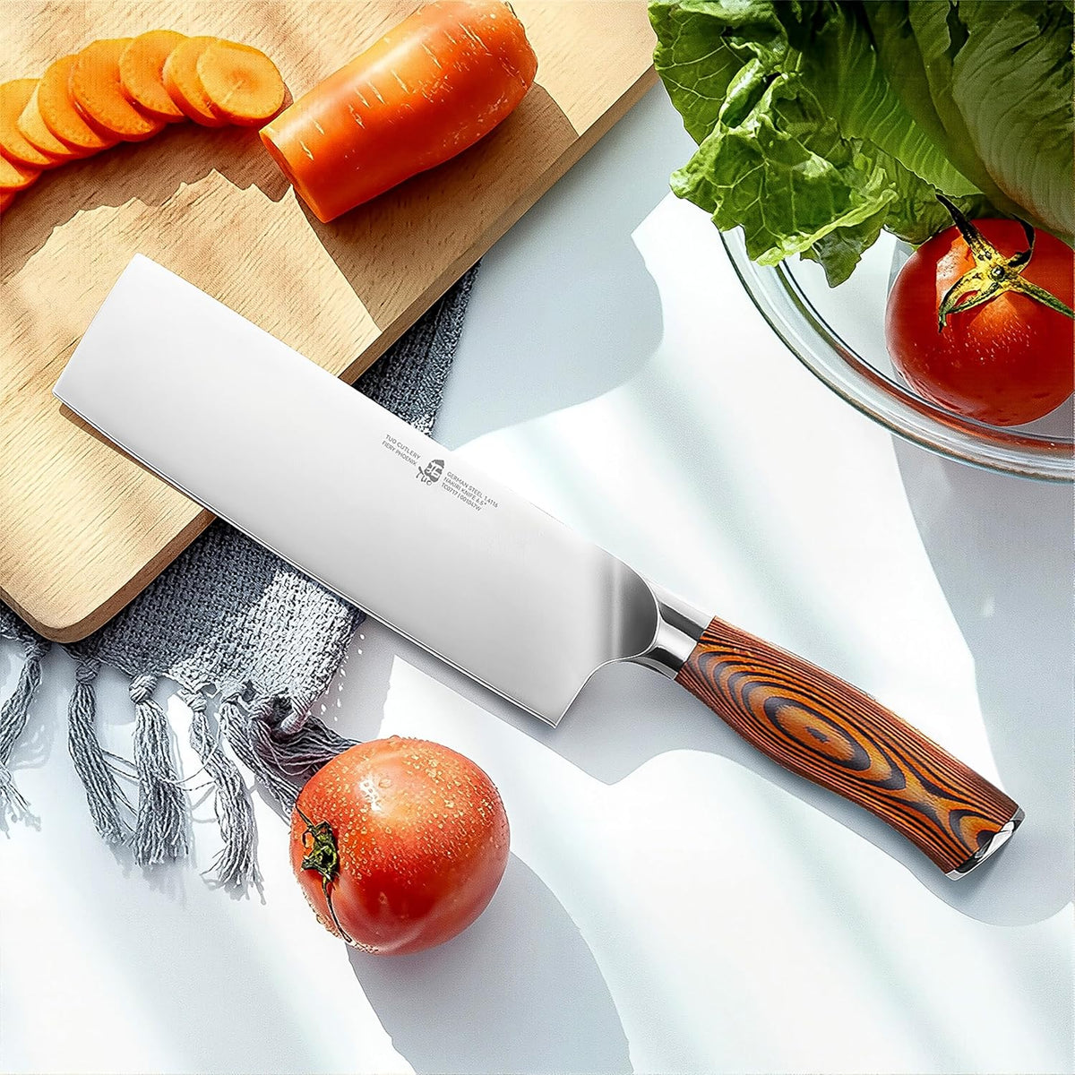 TUO Boning Knife - Razor Sharp Fillet Knife - High Carbon German Stainless Steel Kitchen Cutlery - Pakkawood Handle - Luxurious Gift Box Included - 7 inch - Fiery Phoenix Series - PuriLite