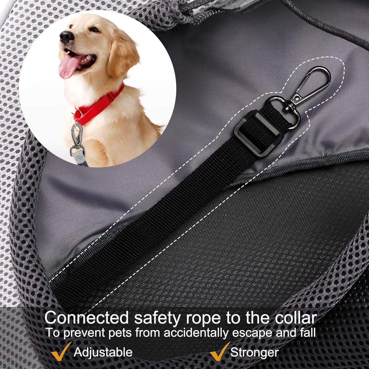 FDJASGY Pet Sling Carrier for Small Dogs Cats,Breathable Mesh Travelling Hand Free Puppy Backpack with Pouch and Adjustable Strap Carrier Grey - PuriLite